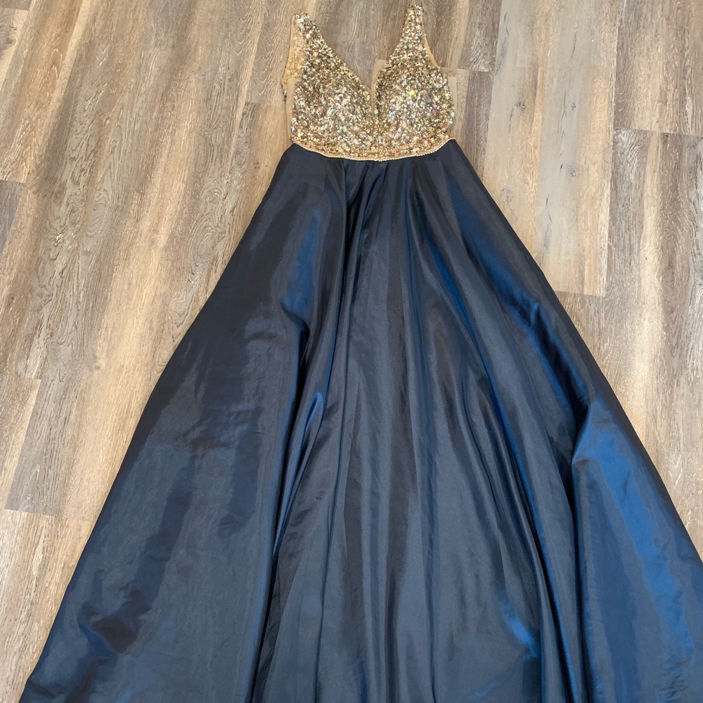 A-line gala dress/ gown/ prom with Gems and beads